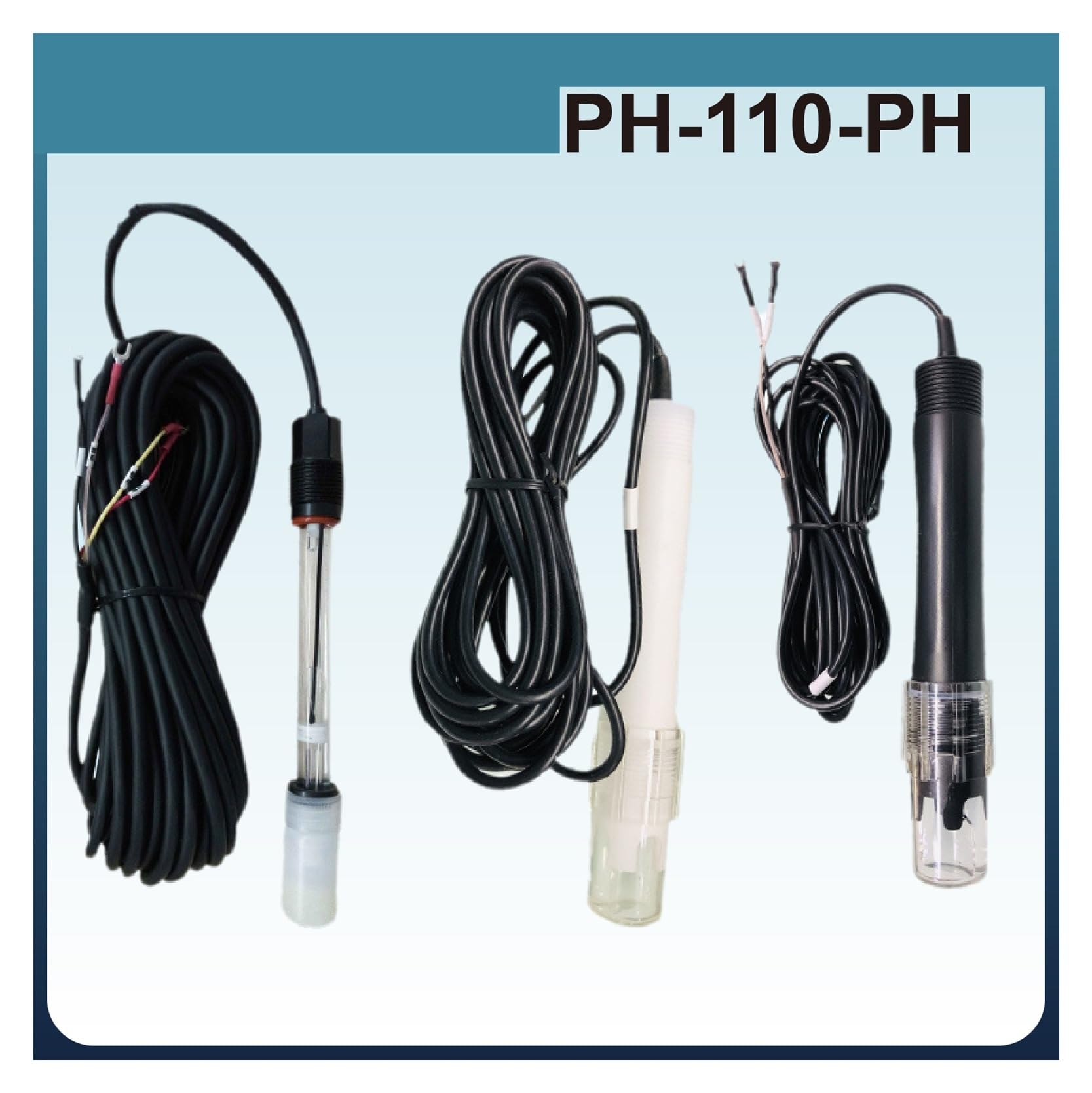 PH-110 PH ORP Miernik kontrolera Kwasowości Monitor zasadowości 4-20mA RS485 Ścieki przemysłowe Ścieki Wysoka temperatura Wyczyść ekran(PH-5m-PTFE-Elec)