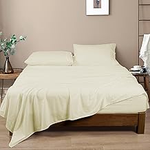 500TC Egyptian Cotton King Size Bedsheet Set | Luxurious Export Finish | Wrinkle-Free, Ultra-Soft & Breathable | Includes Topsheet & 2 Pillow Covers | Ivory