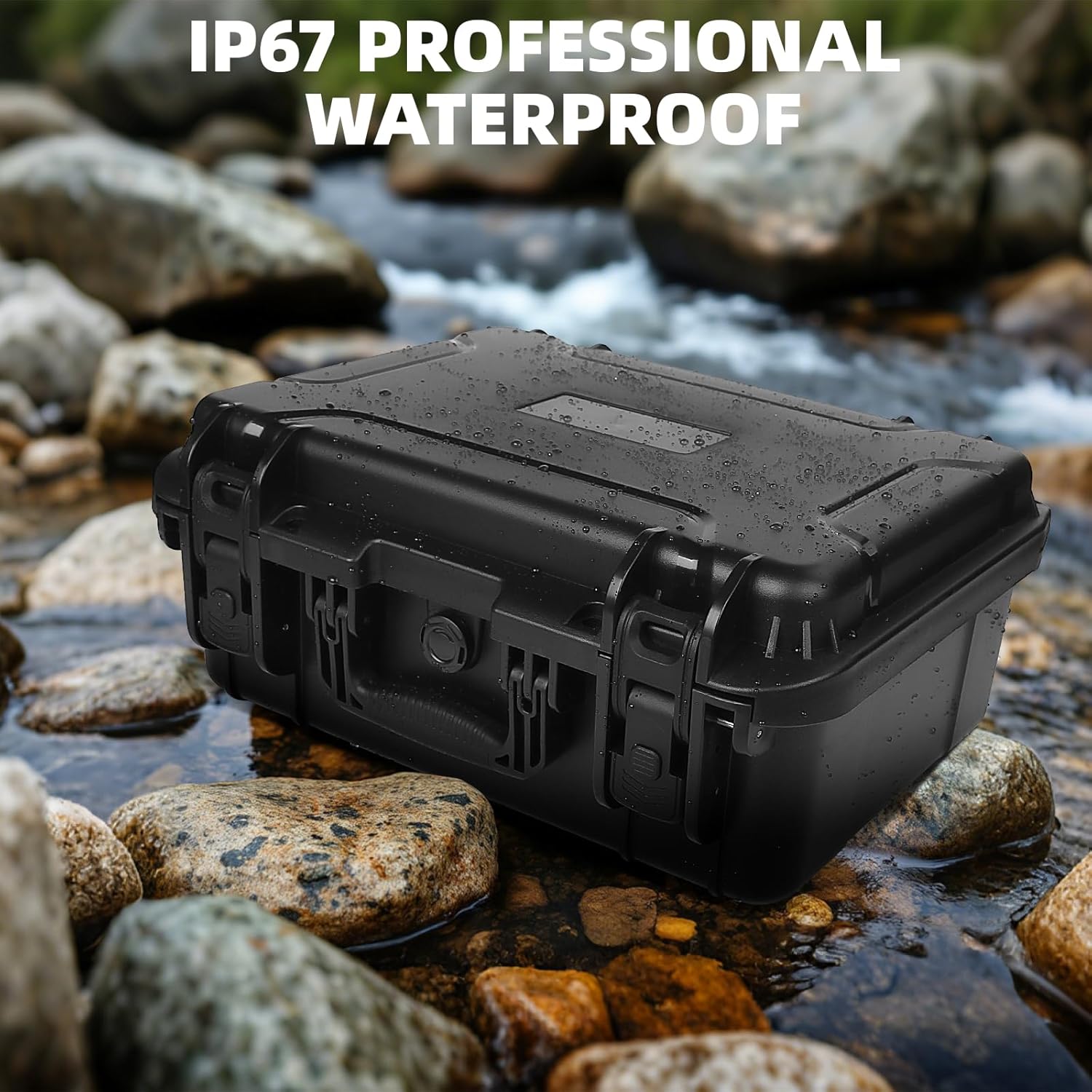Pistol Case Holds 5 Handguns and 11 Magazines, TSA Approved Hard Shell Gun Cases for Handguns, 16 Inches Custom Pre-cut Foam Waterproof Handgun Case