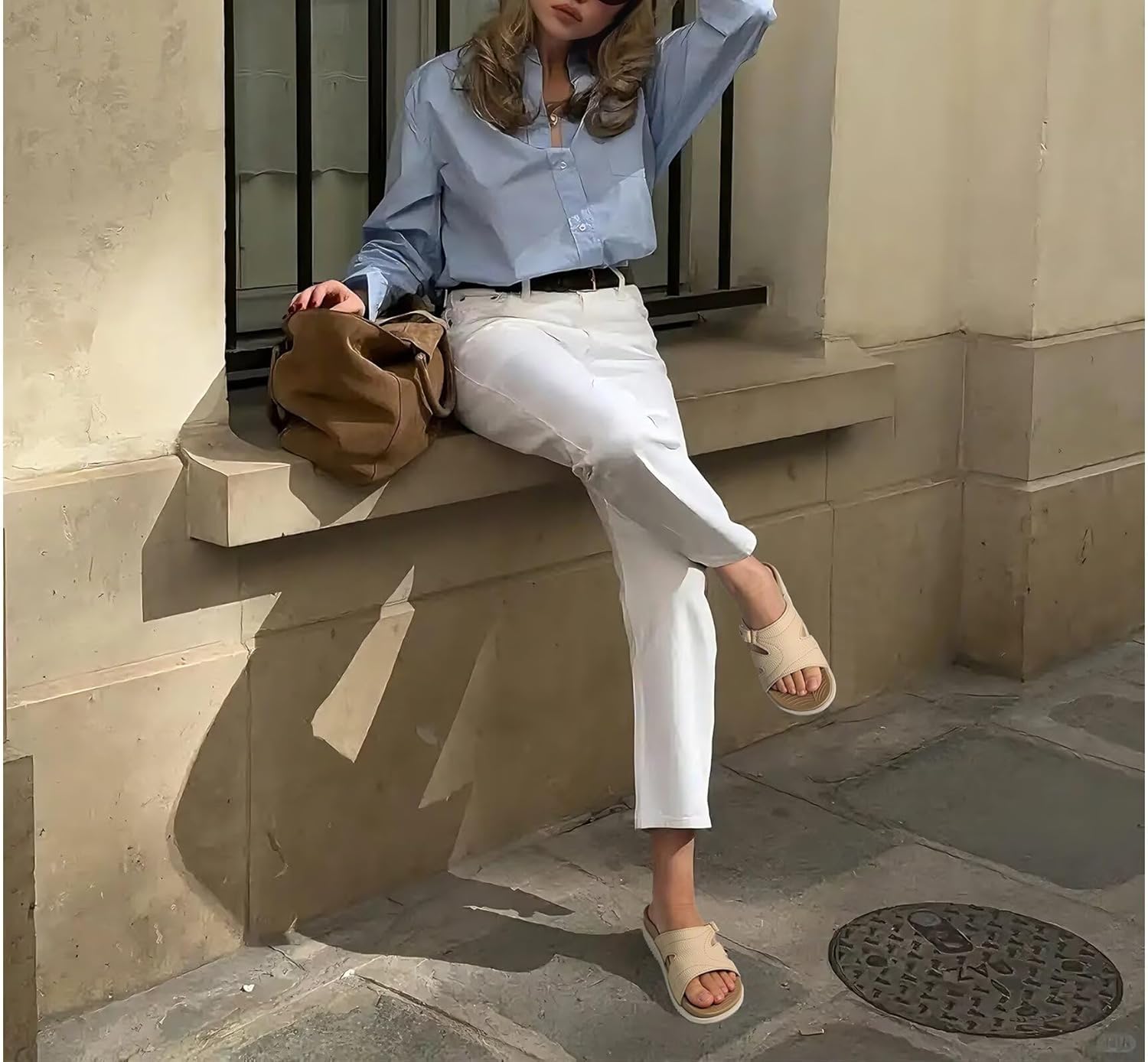 KuaiLu Womens Dressy Orthopedic Sandals Lightweight Cushion Foam Slides Sport Recovery Walking Slippers with Plantar Fasciitis Arch Support - Image 2