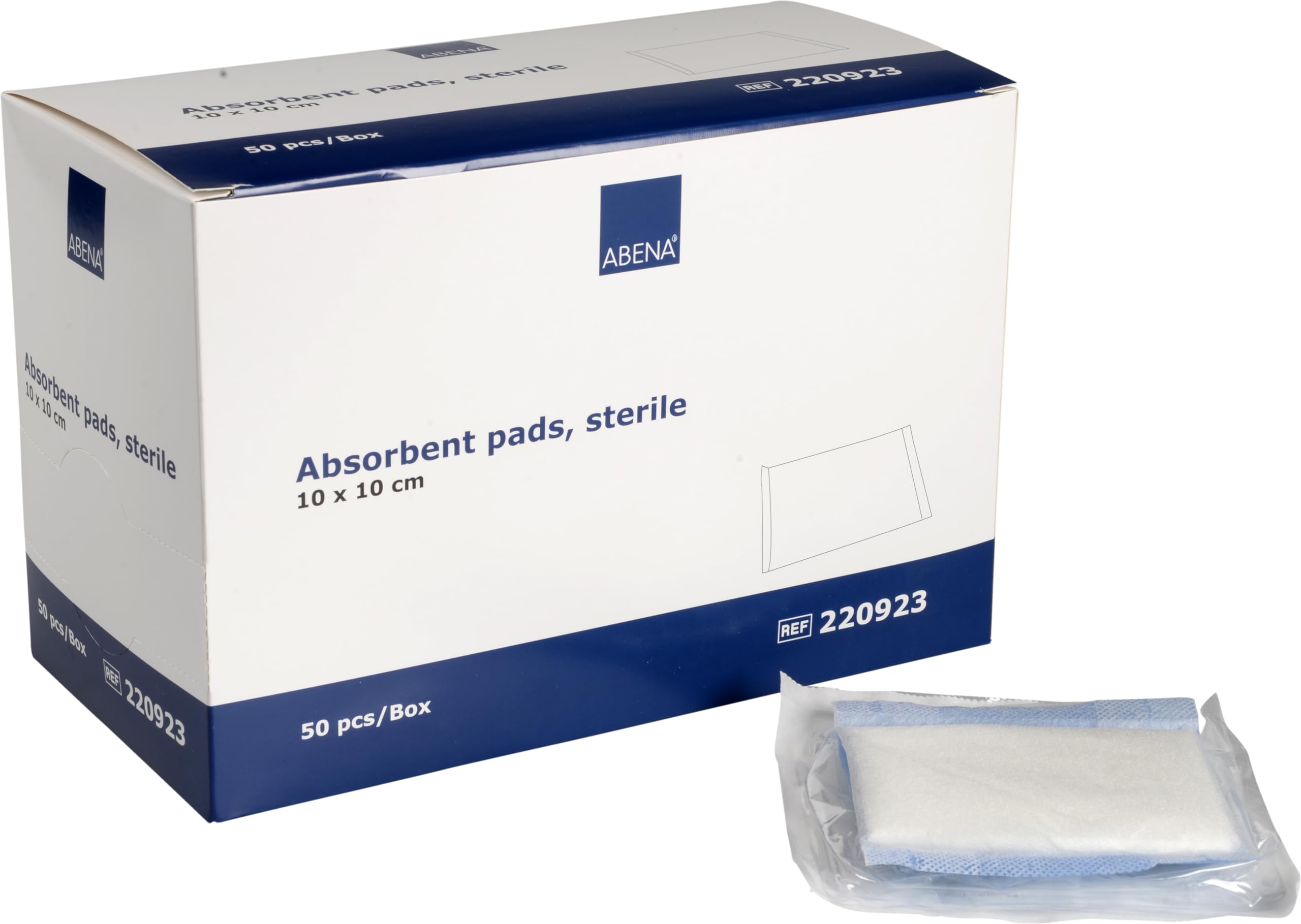 Absorbent Pads, 50 Pack, 10x10cm Wound Dressings, Sterile, Soft Absorbent Gauze for Wound Dressing, Liquid Repellent Dressing