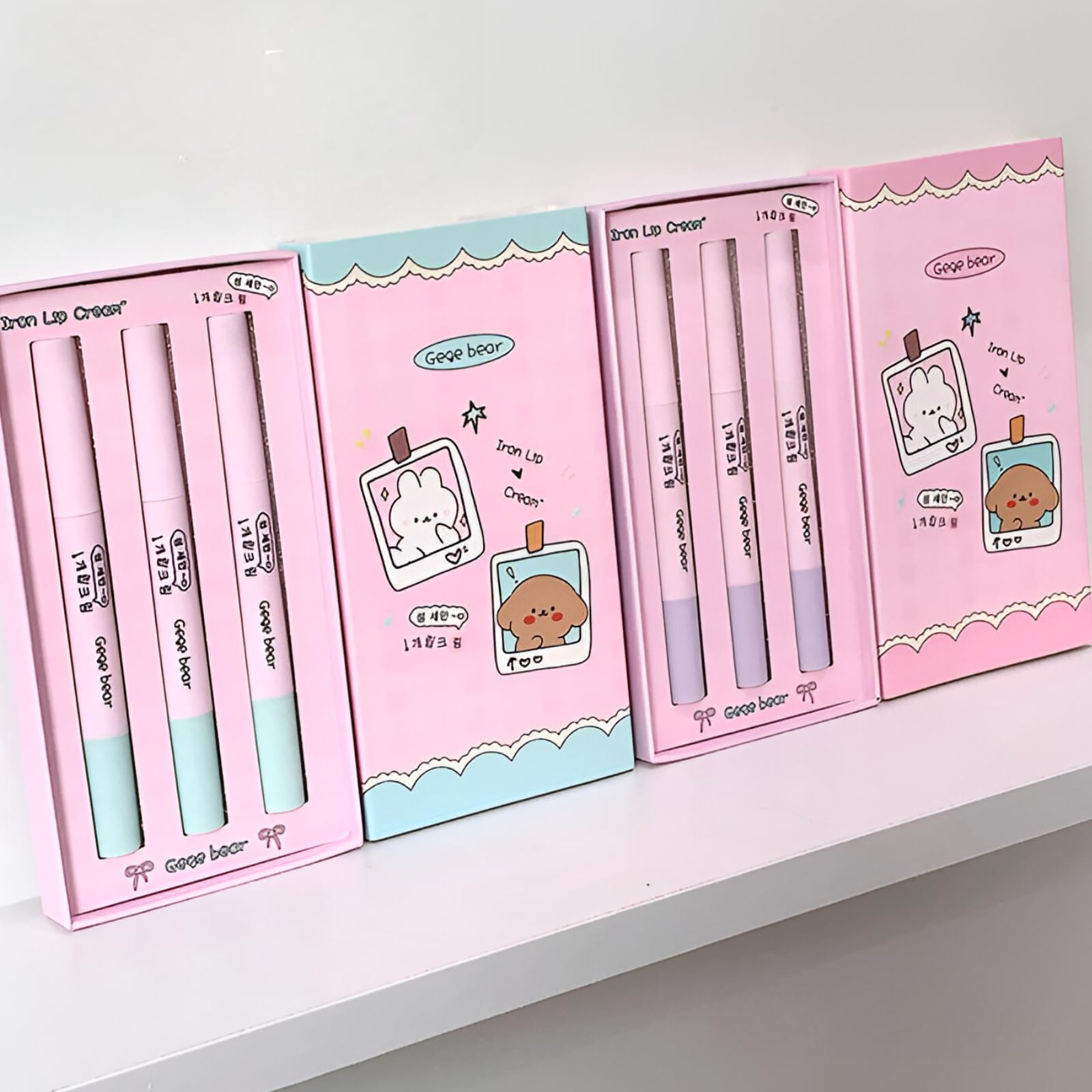 Gege Bear Iron Lip Cream Collection | Creamy Soft Velvet Mist Texture Lip Moisturizer | Easy-to-Use Applicator for Flawless Results | Cute Y2K Packaging for Teen Beauty Enthusiasts | Smudge-Proof Lightweight Lip Color | Brown Shade Light Pink Lipsticks for Women (SET-B(04,05&06), 2g)-picture-41
