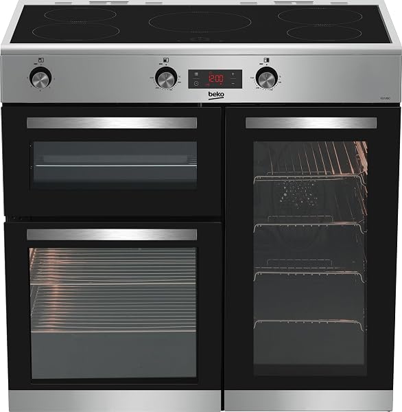 Beko 90cm Electric Range Cooker with Induction Hob - Stainless Steel - A/A Rated - 1
