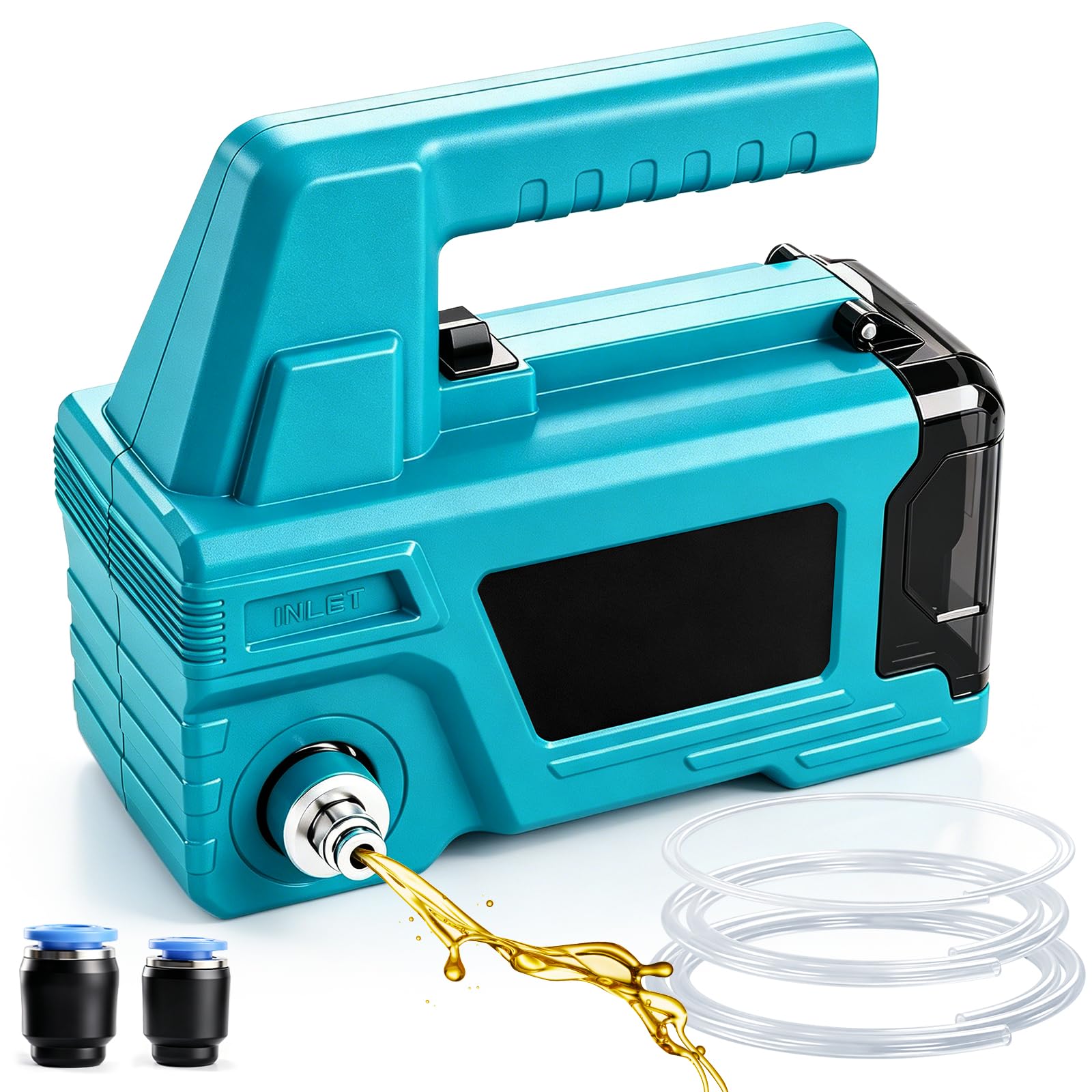 Pompa Travaso Olio Elettrica Compatibile con Makita 18V (Senza Batteria e Caricatore), 120W 300 GPH, Pompa Autoadescante Portatile per Olio Motore e Olio Cambio
