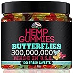 Healthergize Hemp Gummies Premium-Delicious Butterflies Gummy Bears-Fresh Fruity Flavors-Natural Candy Peace and Relaxation-for Sleep, Calm, Relax-Made in USA-100 Count