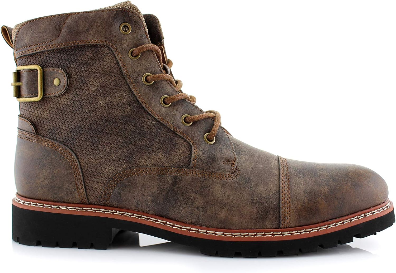 Polar Fox Men's Casual Cap-Toe Ankle Boot Collection | Lace-Up Work, Combat, and Chukka Styles