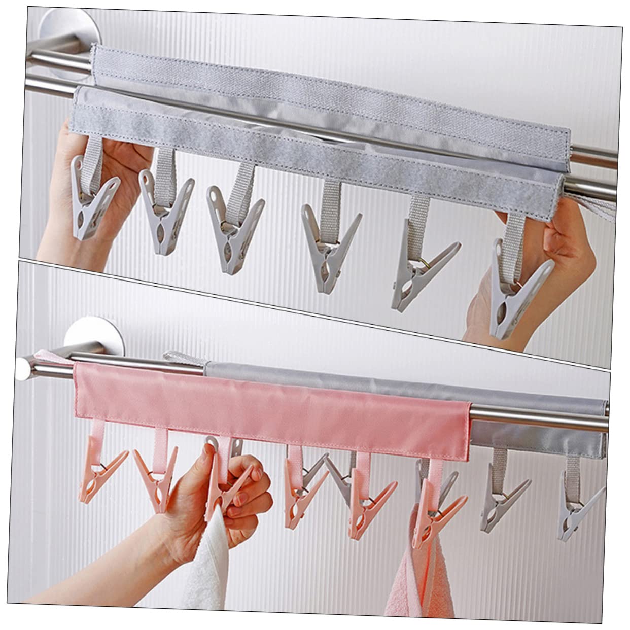 6 Wäscheklammern, 2 Stück, Mehrzweck-Unterwäsche und Clip mit Hosen, Haushaltsständer für den Außenbereich, Handschuhe, BHS, Faltbare Schals, Pin-Aufhänger, zum Befestigen von Wäsc