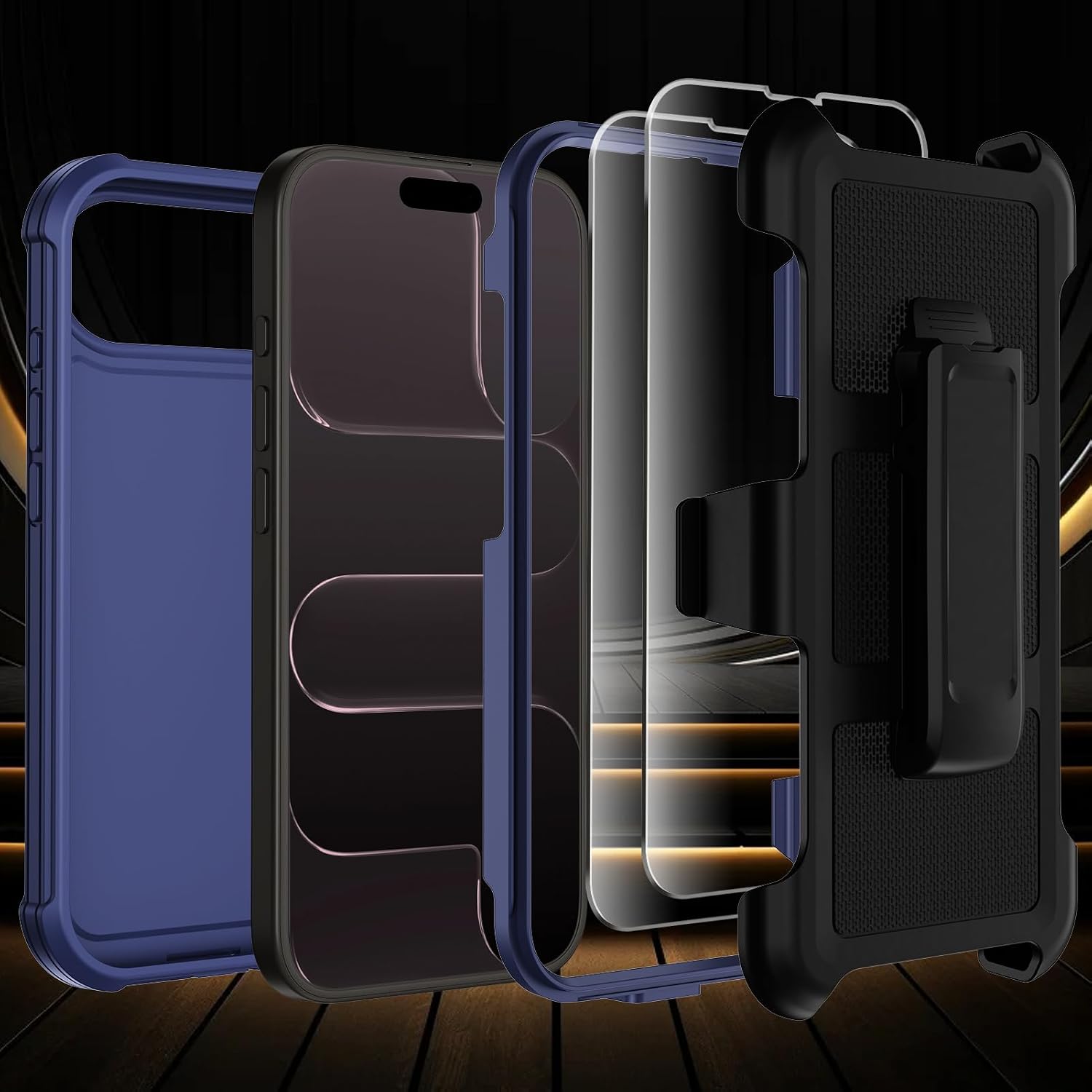 for iPhone Air Case with Belt Clip Holster,Anti-Drop Shockproof (Blue)