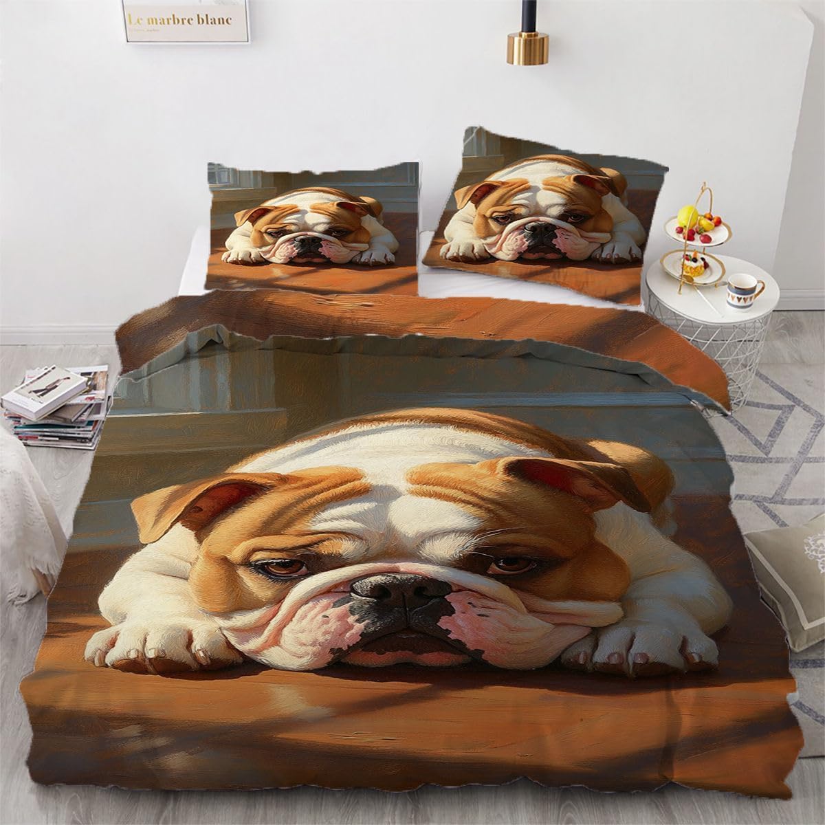 Parure de lit bouledogue anglais douce pour des nuits câlines et sereines