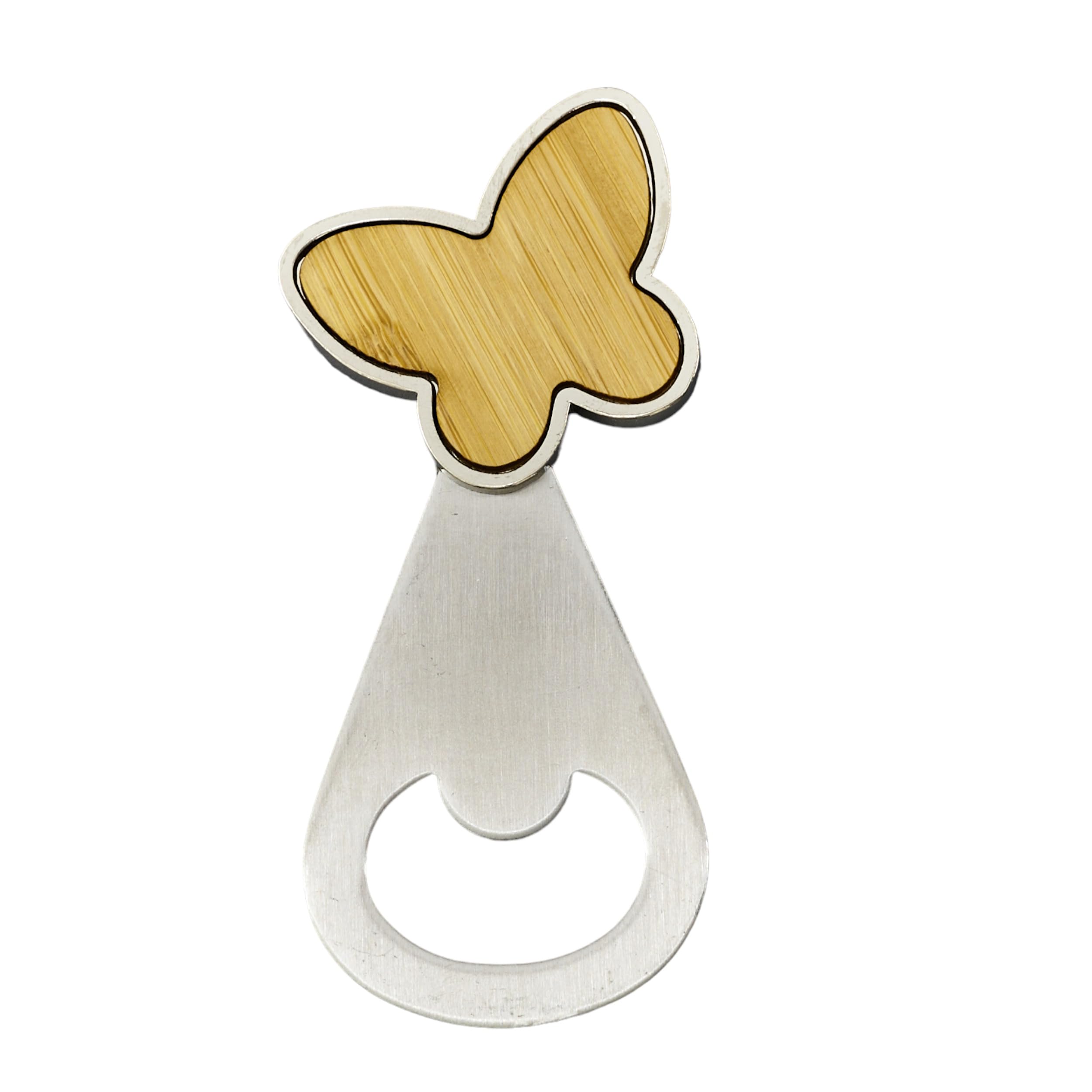 Doni Bomboniere Abrebotellas con mariposa de madera para boda, 12 unidades, regalo útil para la boda, de oro y plata, para cumpleaños de 40 a 50 años, mesa para el día de la madre, original, de bambú,