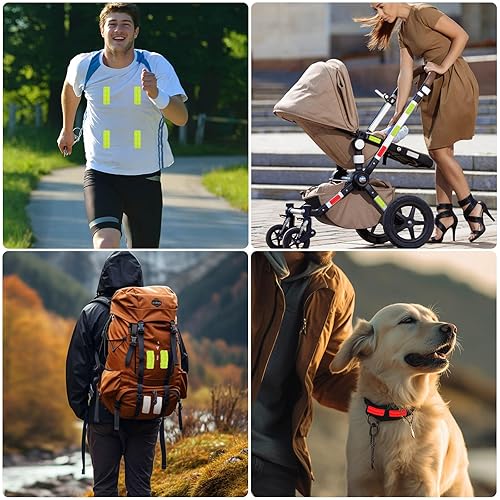 Miniatura 5 de 30 calcomanías reflectantes, calcomanías reflectantes de seguridad de advertencia, 1.18 x 3.25 pulgadas, impermeable, visibilidad nocturna para