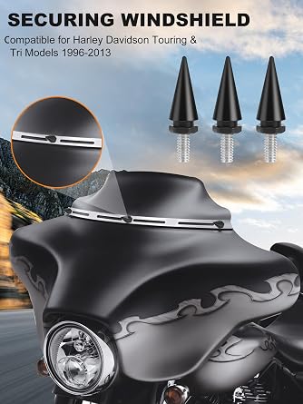 Motorcycle Windshield Bolts, Windscreen Screws | Compatible for Harley Davidson Electra Glide, Street Glide, Ultra Classic, Ultra Limited, Tri Glide 1996-2013