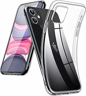 جراب حماية لموبايل ايفون 11 (6.1 بوصة) من دوسمونج موبايل رفيع للغاية السيليكون المرن والشفاف مقاوم للخدش والصدمات وغير قابل للاصفرار شفاف