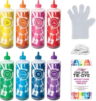 Tulip Block Party 8 Color One-Step Tie-Dye Kit - Great for Parties, Birthdays, School, Group Activities - Bulk 4 Pack