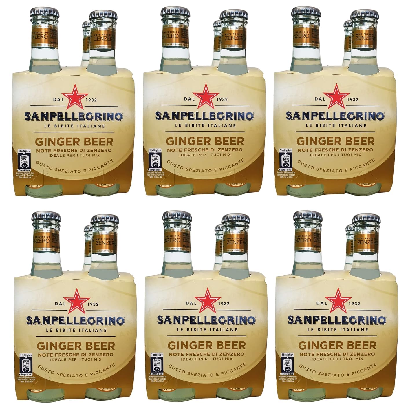 San Pellegrino Ginger Beer Lot de 48 boissons sans alcool avec notes de gingembre + limonata au jus de citron 20 cl