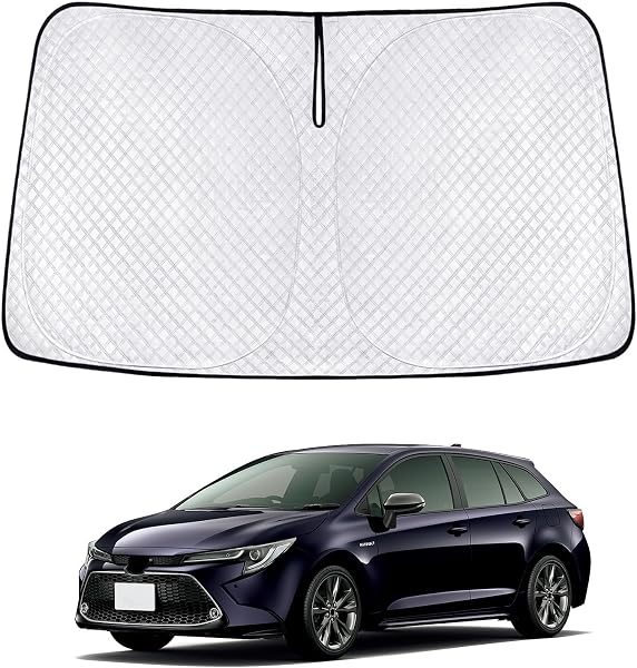 新型 カローラ ツーリング車 サンシェード Corolla 車種専用 フロントガラス用 サンシェード カーシェード シェードカーテン UVカット 日よけ 遮光 断熱 マルチサンシェード 紫外線カット 高密度生地 日差し 折り畳み式 車中泊 プライバシー保護 アクセサリー カスタム パーツ - 1