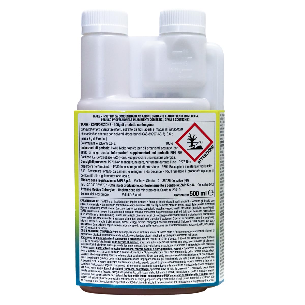 Zapi Garden | Zanzare Piretro Concentrato - Insetticida per Zanzare, Insetticida Concentrato Contro Zanzare, Insetticida Anti Zanzare, Insetticida Esterno Giardino, 500ml