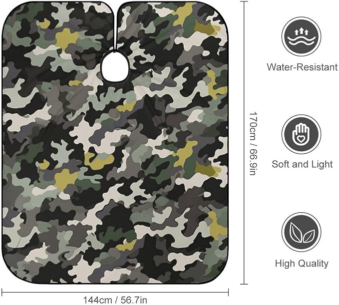 Capa de corte de cabello camuflaje para hombres y mujeres miniatura 2