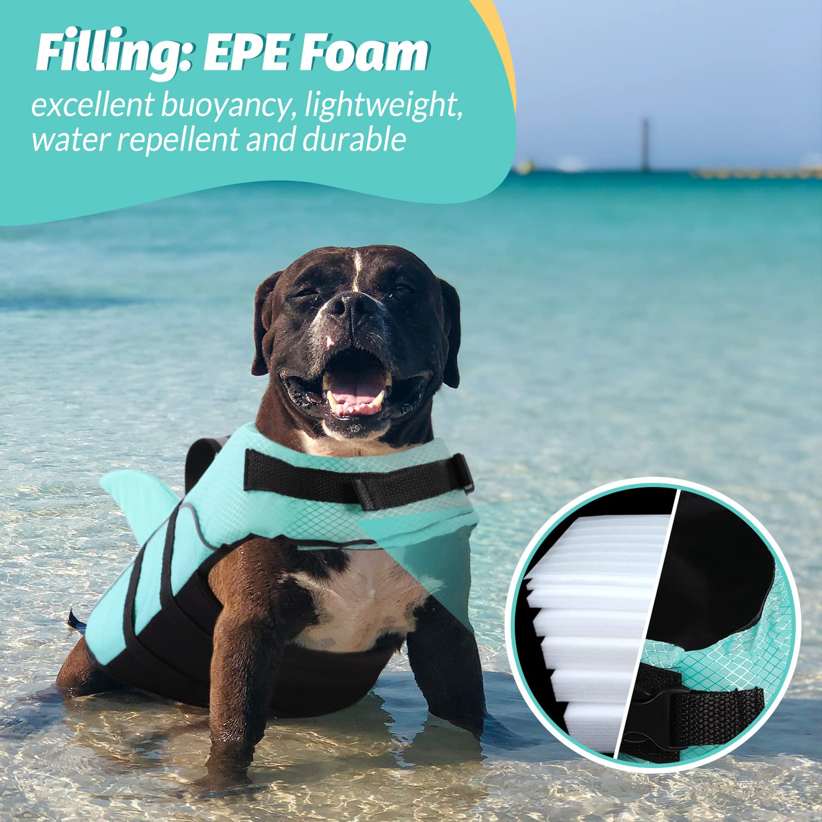 Giubbotto Salvataggio Per Cani EMUST - Galleggiante Alta Visibilit&agrave;, Taglia L Rosa