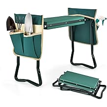 Giantex Garden Kneeler &amp; Seat, Folding Gardening Stool, Portable Garden Bench with EVA Foam Pad, Heavy-Duty Metal Frame, Gardening Gift for Women Men Seniors (Holds 330 LBS) (with 2 Bags)