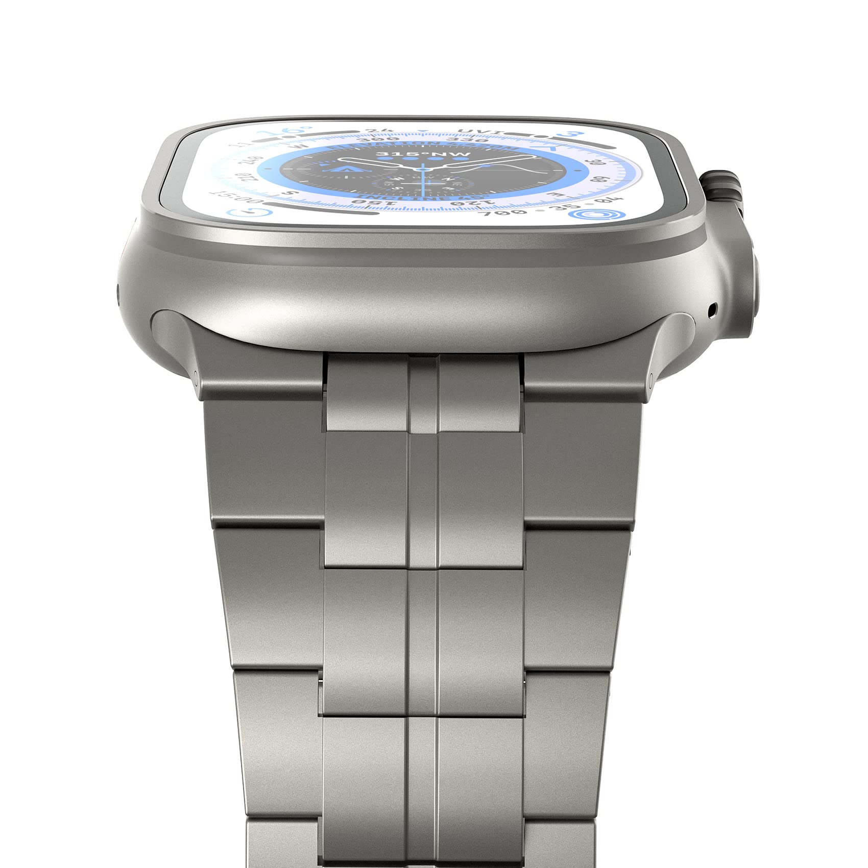 LULULOOK Cinturino Titanio per Apple Watch Ultra 2, in Titanio Grado 2, Chiusura Pieghevole, Leggero e Anti-Rash, Estetico, Piacevole da Indossare, Cinturino per Apple Watch Ultra (Titanio, 49mm)