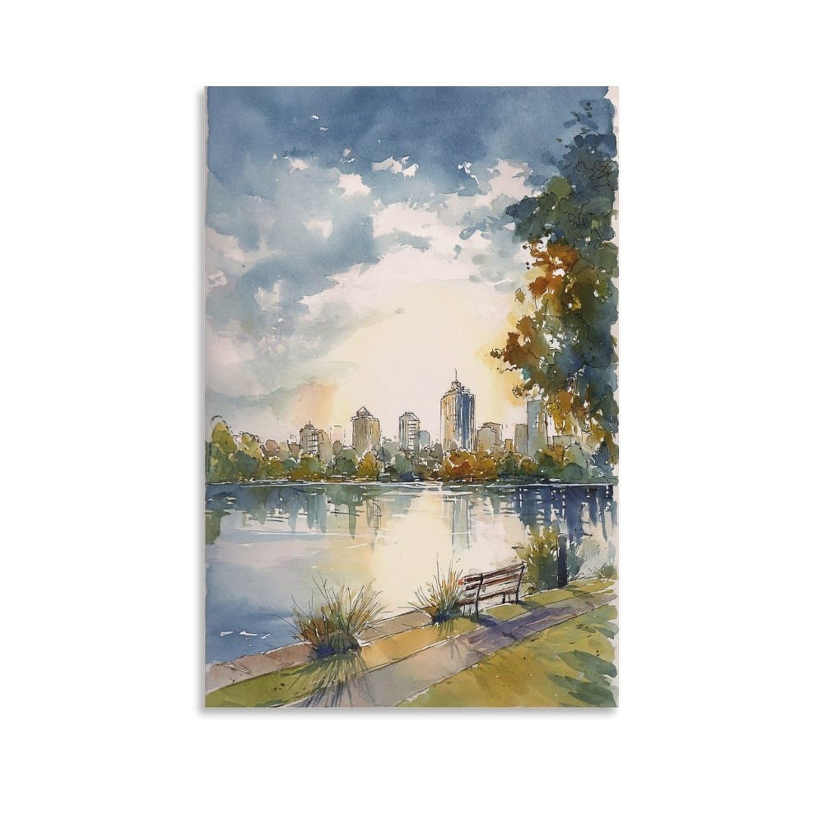 LCYNNH Orlando Painting 24x36inch(60x90cm) Vintage Travel Poster Watercolor Canvas Art