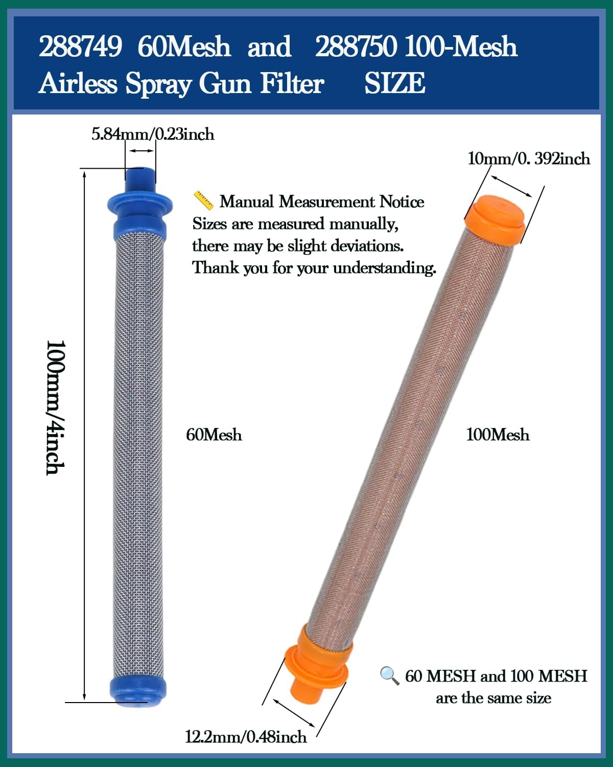 (3+8+2+6) Pack Airless Paint Sprayer Filter Kit – Compatible with Graco Magnum ProX17 & ProX19, Fits SG2 SG3 Spray Guns, Includes 288716 Pump Strainer, 288747 40 Mesh, 288749 60 Mesh, 288750 100 Mesh