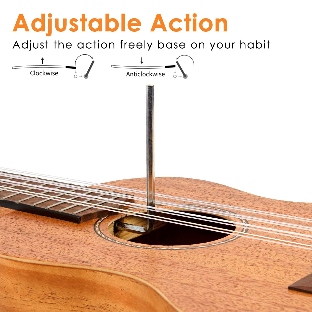 Kmise Tenor Ukulele,8 String Mahogany Wood Musical Instrument for Professionals with Ukelele Picks Gig Bag Strap Replacement Strings - Image 3