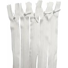 #3 Invisible Zips 16 Inch / 40cm Nylon Coil Closed-end Invisible Zippers for Sewing Tailor Sewing Crafts Wallet Pocket Shoes Clothes White