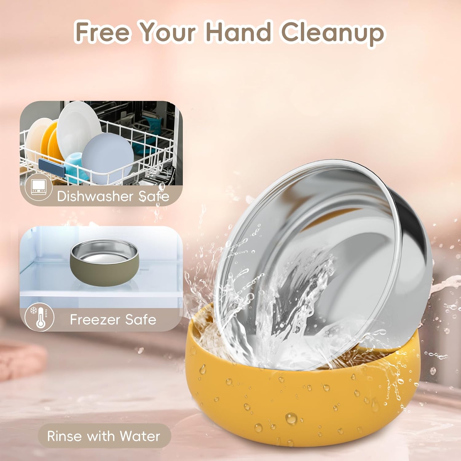 Bella's Friends Stainless Steel Baby Bowls with Silicone Sleeve 3 Pack, 5” for Toddlers Kids Feeding, Non-Slip, Non-Toxic, Mess-Free, Dishwasher Safe, Fit High Chair Size - Image 7