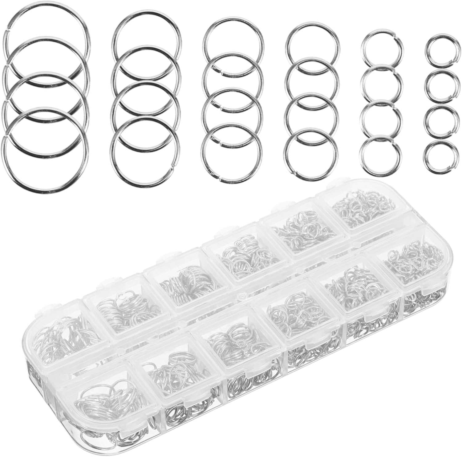 TEHAUX 6000pcs DIY Jewelry Making Kit Iron Open Jump Rings for Necklace DIY Split Ring Jewelry Repair