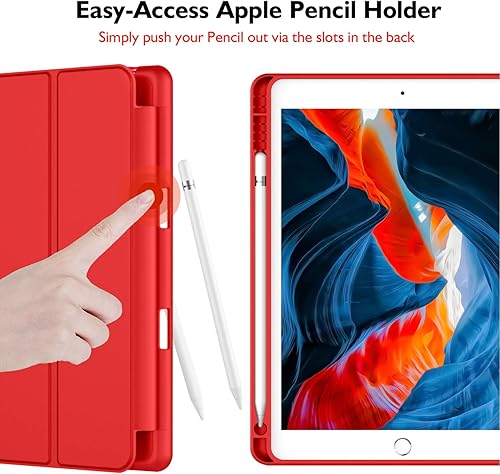 Miniatura 2 de iMieet - Funda para iPad de 8 generación 2020 de 10.2 pulgadas con soporte para lápices, funda para iPad de 7 generación 2019 con parte trasera de