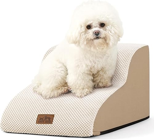 COZY KISS Escaleras para perros pequeños de 11.8 pulgadas de alto, escalón curvado para cachorros, gatos mayores, rampa mediana para mascotas, para