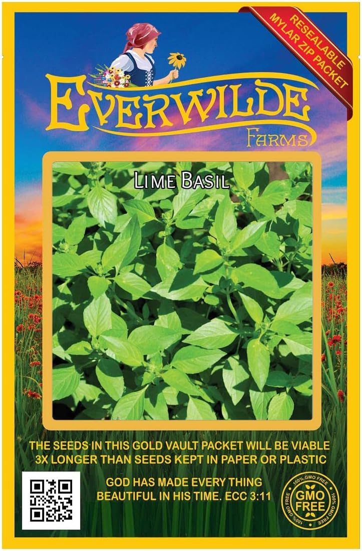 Everwilde Farms - 1/4 Lb Lime Basil Herb Seeds - Gold Vault