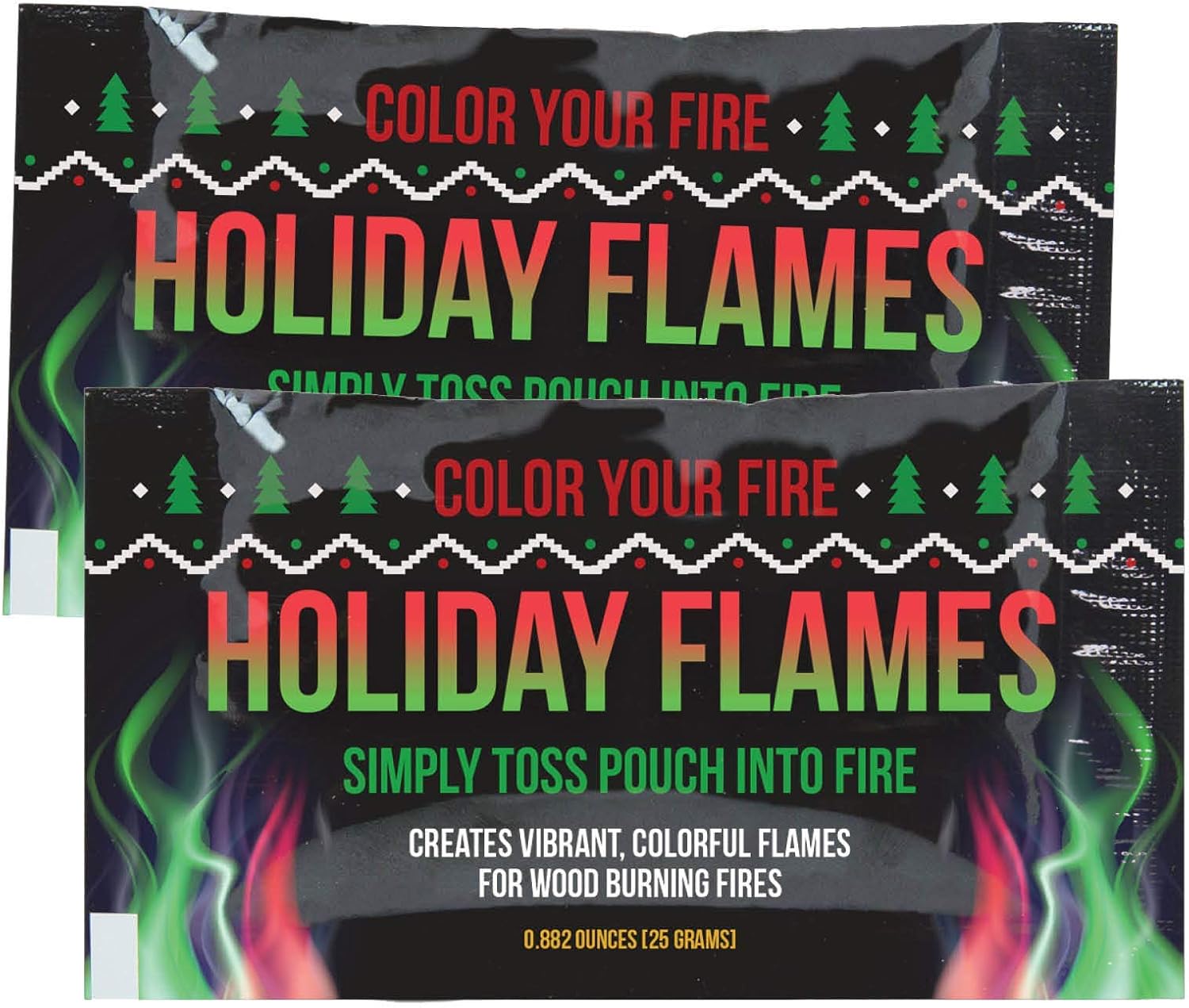 Magical Flames | Creates Colorful Vibrant Holiday Flames, Transform Any Wood Burning Fire into Neon Colored Fire - Indoor/Outdoor (Box of 25)