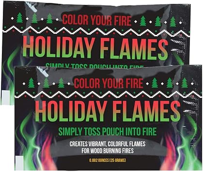 Magical Flames | Creates Colorful Vibrant Holiday Flames, Transform Any Wood Burning Fire into Neon Colored Fire - Indoor/Outdoor Box of 25