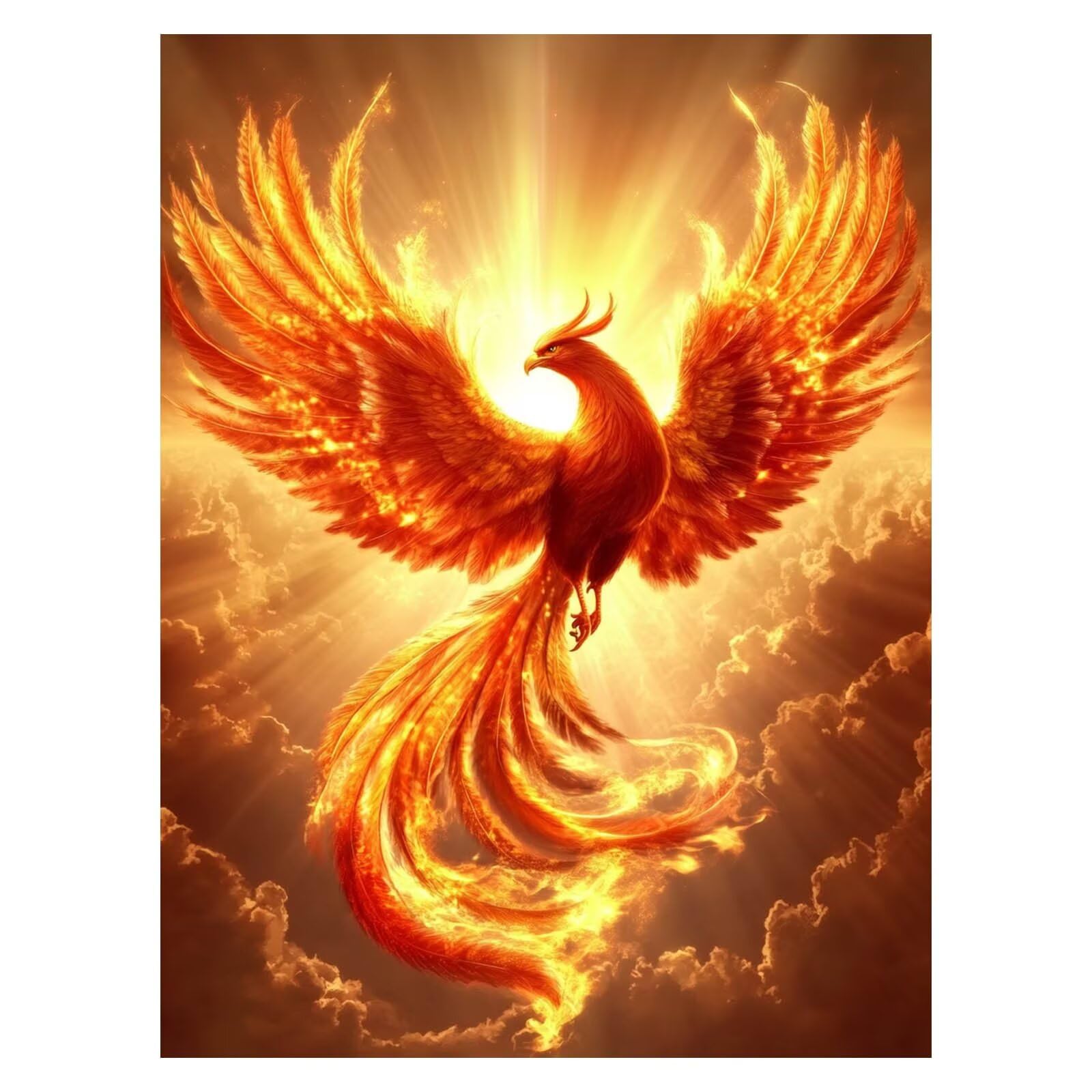 LSJ-6986 Malowanie po numerach, dla dorosłych, Phoenix, malowanie po numerach, ptaki, 102 x 137 cm, hobby DIY dla dorosłych kobiet, malowanie na płótnie farbą akrylową i pędzlami, zestaw artystyczny