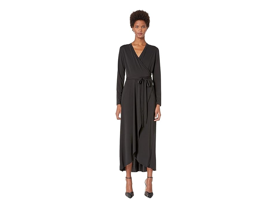 

Nicole Miller St. Matte Jersey Wrap Dress (Black) Women's Dress