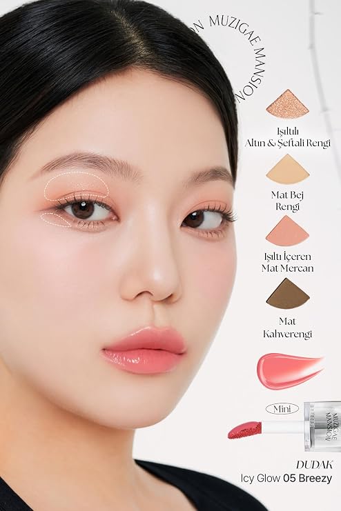 MUZIGAE MANSION 4'lü Far Paleti + Mini Boy Icy Glow (Set) Twist Pot Eye Palette (02 Rich Coral)