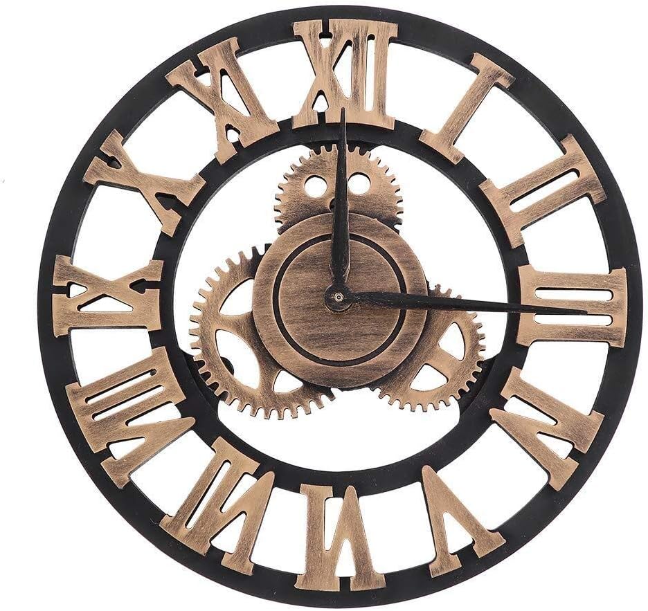 Children's album Vintage Wall Clock 3D Rustic Handmade Wall Clock Large Gear Wooden Vintage Decor For Living Room/Office/Bar Photo album suitable for wedding, special for grad