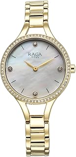 Titan Raga Showstopper Quartz Analog Mother of Pearl Dial Metal Strap Watch for Women-95275YM01/NT95275YM01-picture-29
