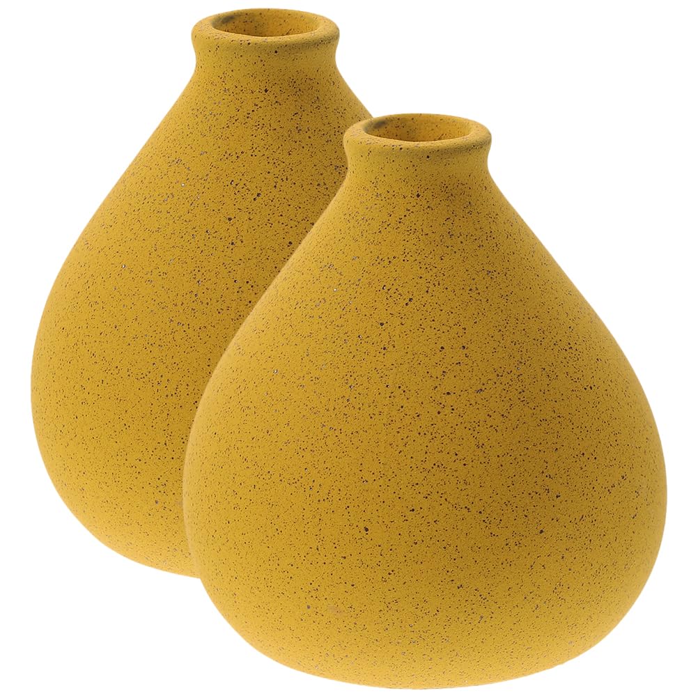 Contenedor para flores secas juego de jarrones de cerámica decorativos mostaza