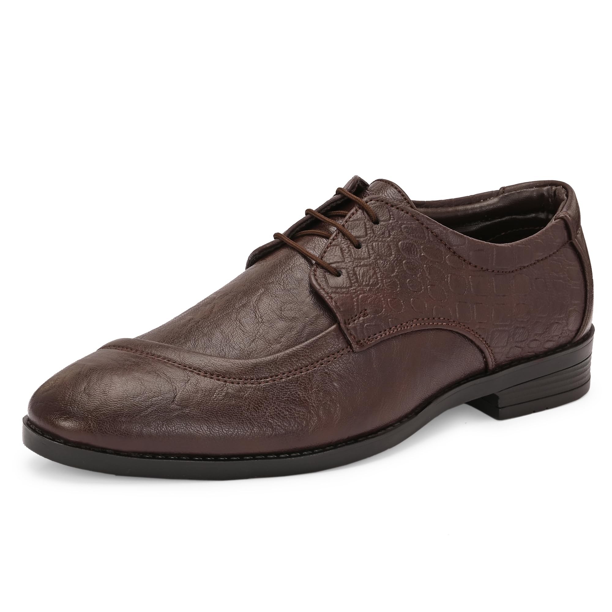 Formal Shoes for Men | Leather Shoes for Man Comfortable | Shoes for Men Formal Stylish | Oxford Shoes for Men Lace-Up | Formal Shoes for Man Office Derby | Cushioned Insole Mens Formal Shoes Durable TPR Sole Footwear (9643)-image-33