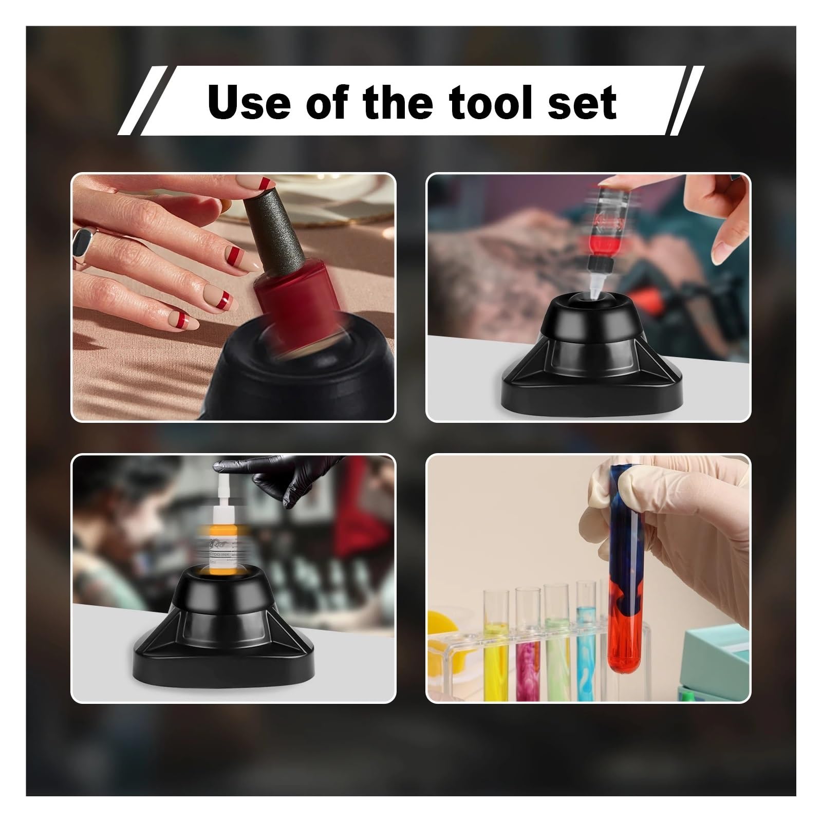 Agitatore da Laboratorio, Mini miscelatore shaker for inchiostro for tatuaggi e smalto for unghie 10000 giri/min
