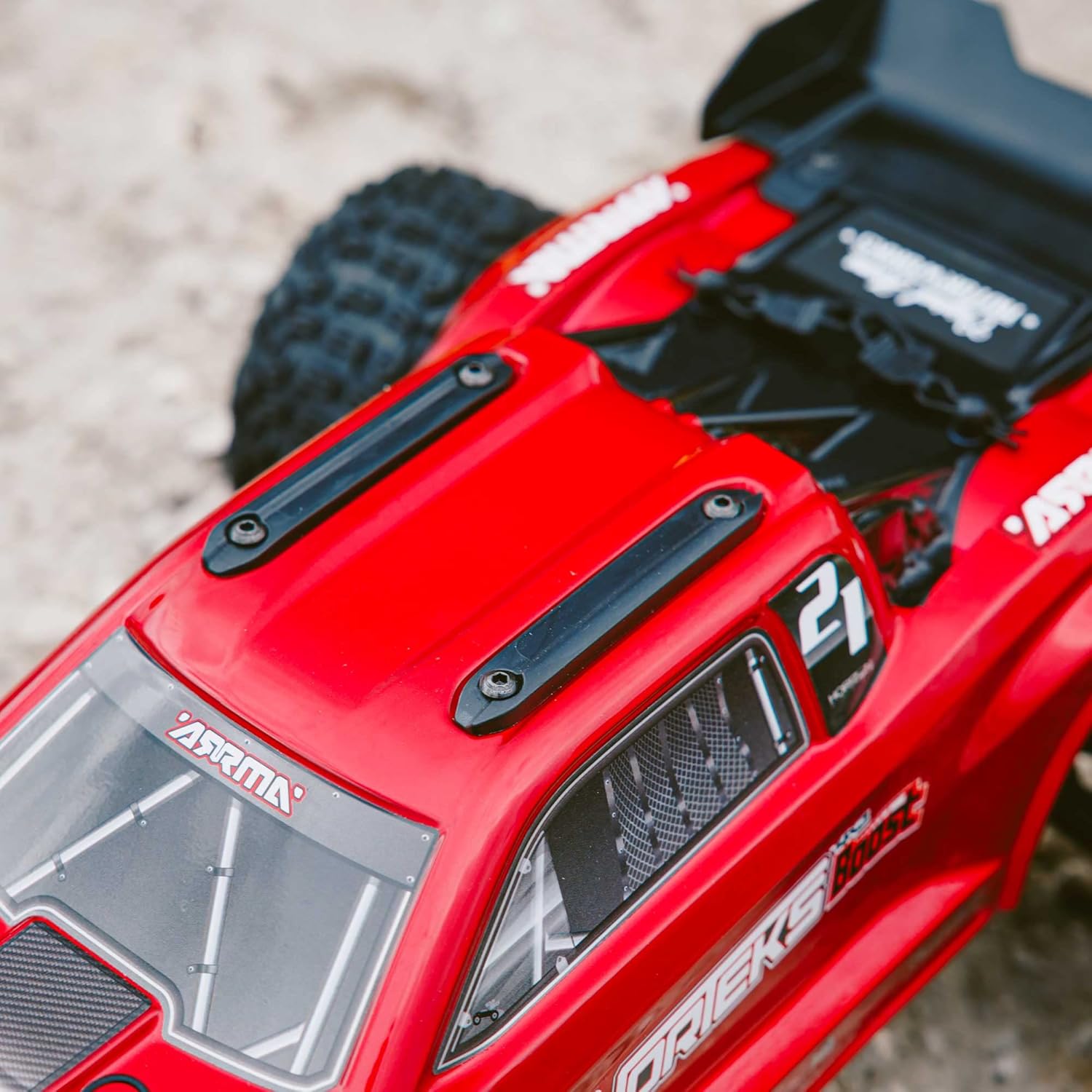 ARRMA RC Truck 1/10 VORTEKS 4X2 Boost MEGA 550 Brushed Stadium Truck RTR with Battery & Charger, Red, ARA4105SV4T1 : Toys & Games