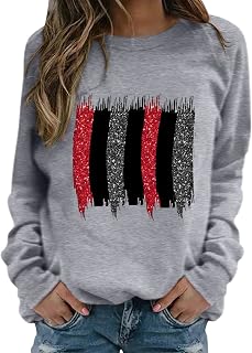 MKIUHNJ Trousers Teenager Girls Cute Print Pattern for Women Casual Loose Crew Neck Top with Plain Long Sleeve Loose Crew Neck Pullover with Leopard Print Thin Pullover Women