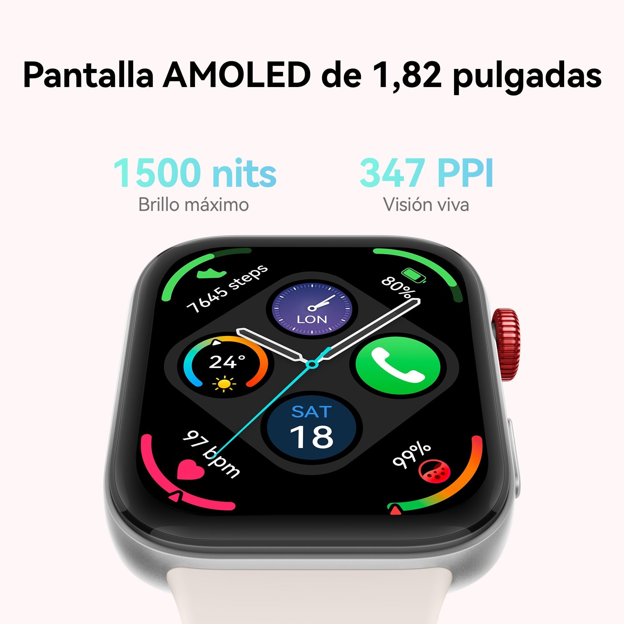 HUAWEI Watch FIT 3, Pantalla AMOLED de 1.82 Pulgadas, Diseño Ultrafino, Llamadas por Bluetooth, hasta 10 días de Batería, Compatible con Android & iOS, Blanco
