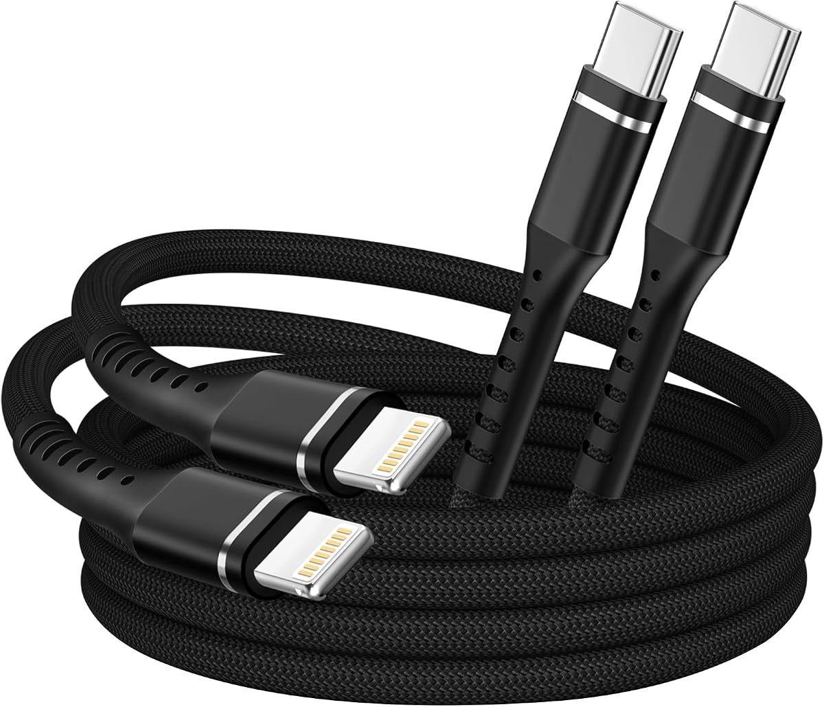 iPhone Charger Cable, 2Pack 3FT USB-C to Lightning Cable | Apple MFi Certified Lightning Cable Nylon Braided Fast Charging High Speed Transfer Cord for iPhone 14 13 12 11 Pro Max Xr Xs