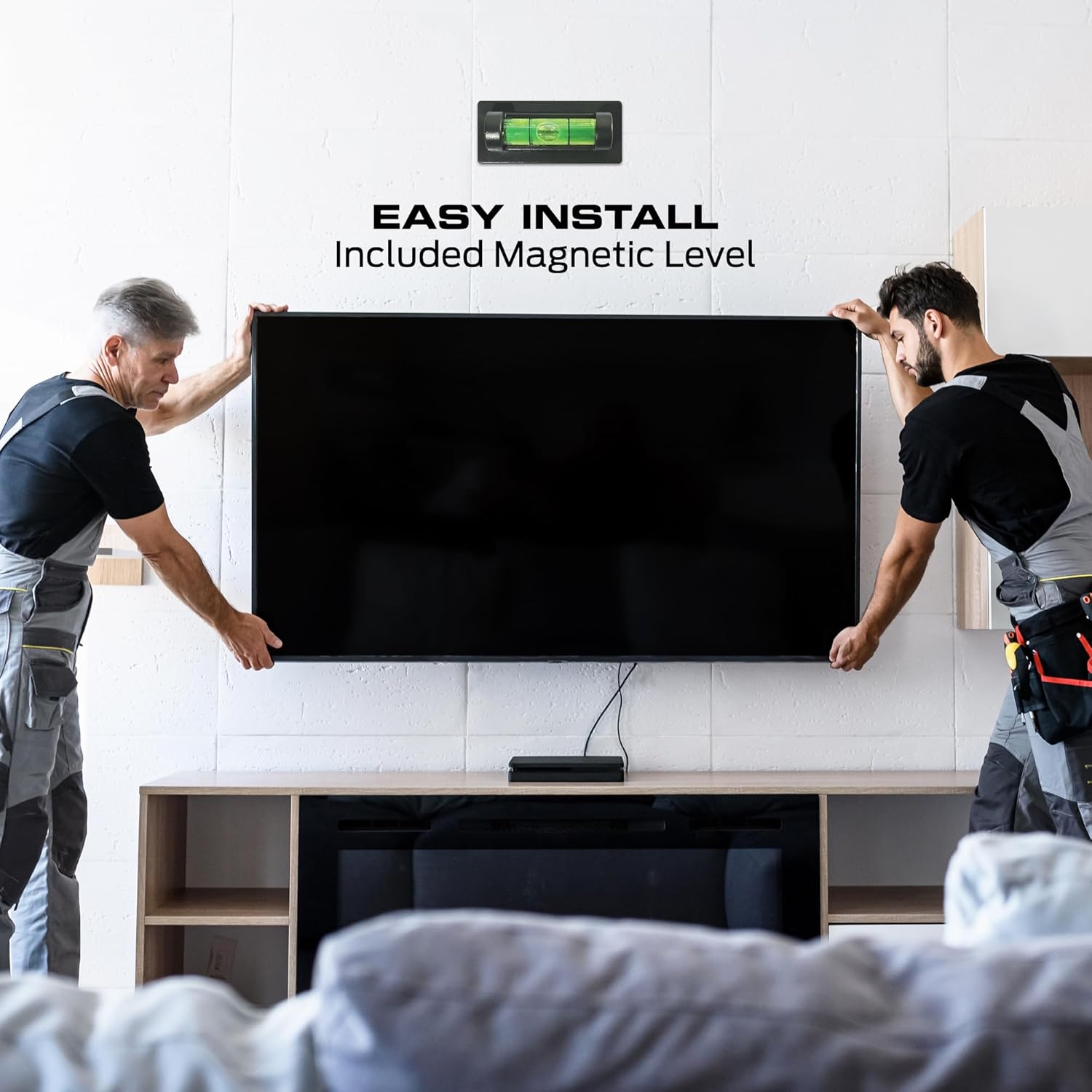 Monster Full Motion TV Mount for 32”-80” TVs up to 88 Lbs., Flat Panel Swivel & Tilt Television Mount, Heavy Gauge Steel Construction, Tilts 5° - -15°, 90° Swivel, VESA Mounting 100 x 100 – 600 x 400