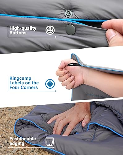 Miniatura 5 de KingCamp Manta ultraligera para campamento, plegable, alternativa al plumón, impermeable, cálida, con botones a presión, para senderismo, viajes,